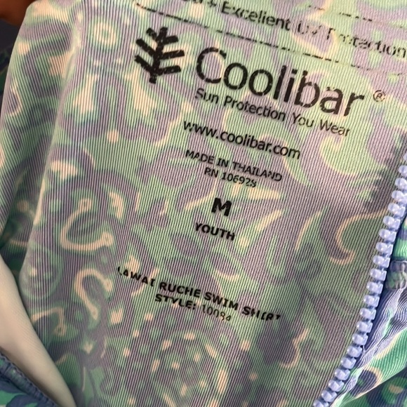 Coolibar Lawai Ruche Swim Shirt Youth Size Medium UPF 50 Half  Zip RashGuard - Picture 8 of 10